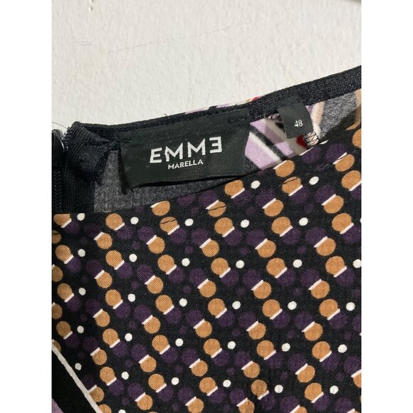 EMME MARELLA Dress Printed Belted Multicolor Dress sz. IT48  US 12 - Picture 7 of 11
